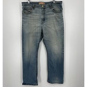 Wrangler Mens Relaxed Boot Flex Light Wash Denim Jeans Blue Workwear Western 36